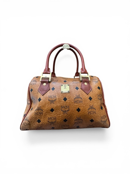 MCM Handbags - Vintage MCM München Boston Bag Cognac Visetos Satchel German Era Top Handle